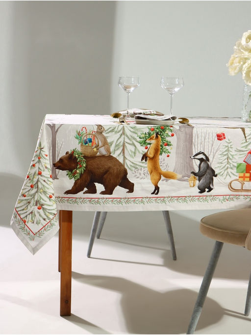 Набор новогодний «Новогоднее чудо»: скатерть 150×220 см ±3 см с ВГМО, салфетка 40×40 см-12 шт., 100% хлопок