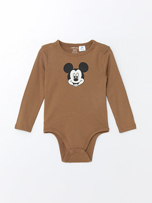 Bisiklet Yaka Mickey Mouse Bask?l? Erkek Bebek ??t??tl? Body 2li - Waikiki фото 2