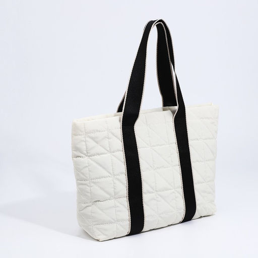 Сумка-шопер на молнии, цвет белый - Simaland фото 3