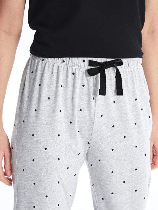 Beli Lastikli Puantiyeli Kad?n Pijama Alt?