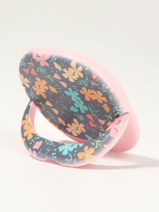 Зеркало карманное «Узор», с подставкой, 8×8 см, чёрное