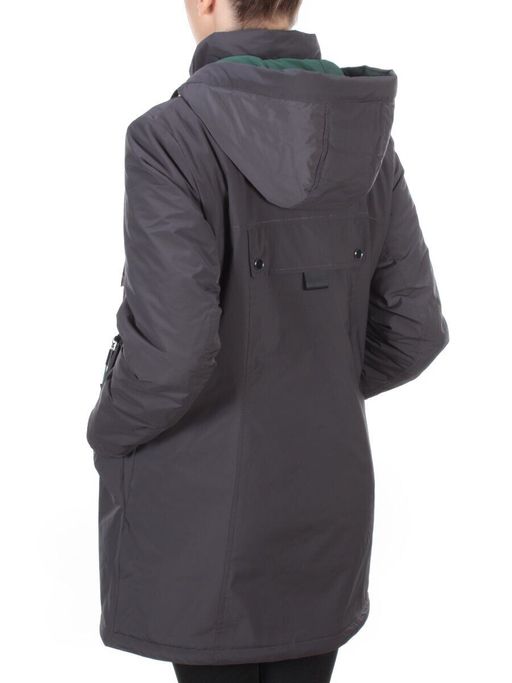 22-915 DARK GRAY Куртка демисезонная женская (100 гр. синтепон) PLOOEPLOO - Фабричный китай фото 4