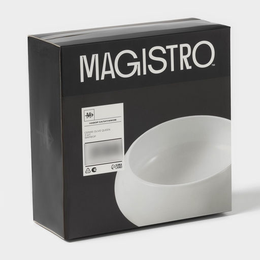 Салатники Magistro OliveQueen, 1500/800/450 мл, набор 3 шт, фарфор, белые