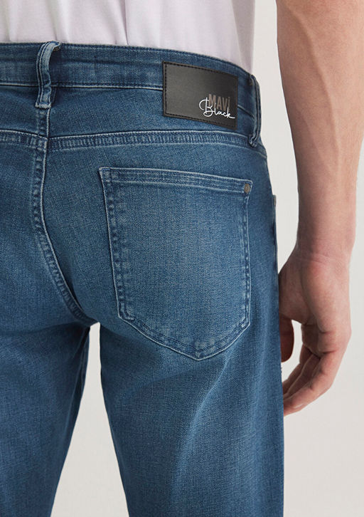 Jake Lux Black Golgeli Indigo Mavisi Jean Pantolon  фото 7