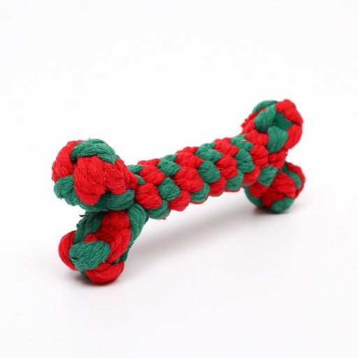 Игрушка канатная Новогодняя кость, до 15 см, до 60 г, зелёная/красная - Пижон фото 4