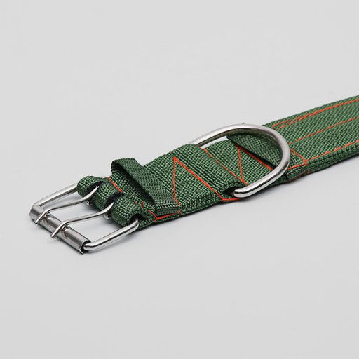 Ошейник четырехслойный, 80 х 4,9 см, ОШ 65-75 см, полиэстер, зелёный - Пижон фото 4