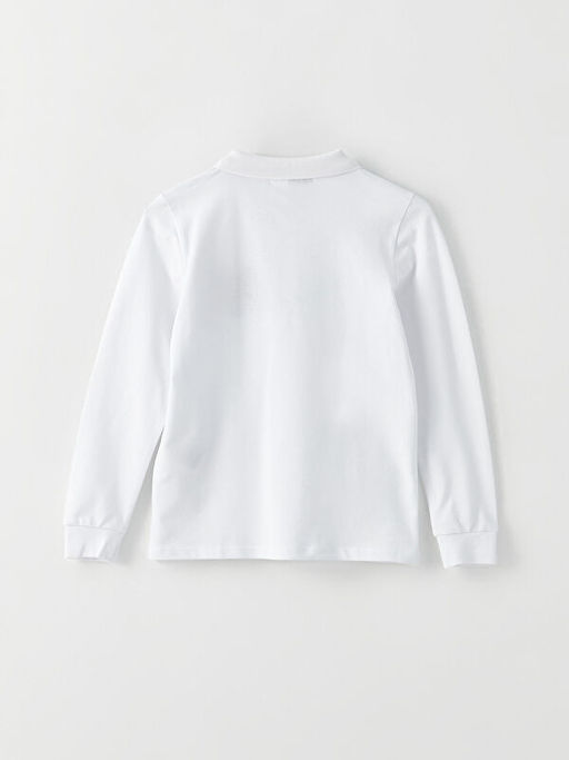 Polo Yaka Mickey Mouse Nak??l? Uzun Kollu Erkek ?ocuk Ti??rt - Waikiki фото 2