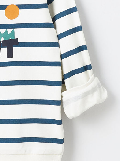 Bisiklet Yaka ?izgili Uzun Kollu Erkek ?ocuk Ti??rt - Waikiki фото 3