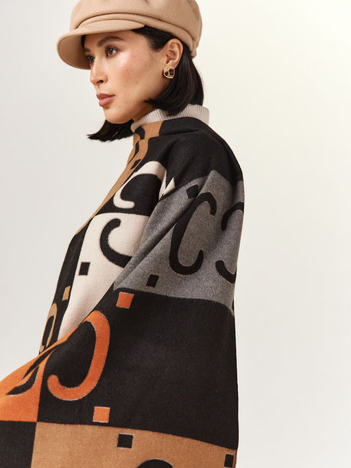 в составе ШЕРСТЬ  и КАШЕМИР Большой, мягкий, теплый  двусторонний палантин - Tantino фото 5