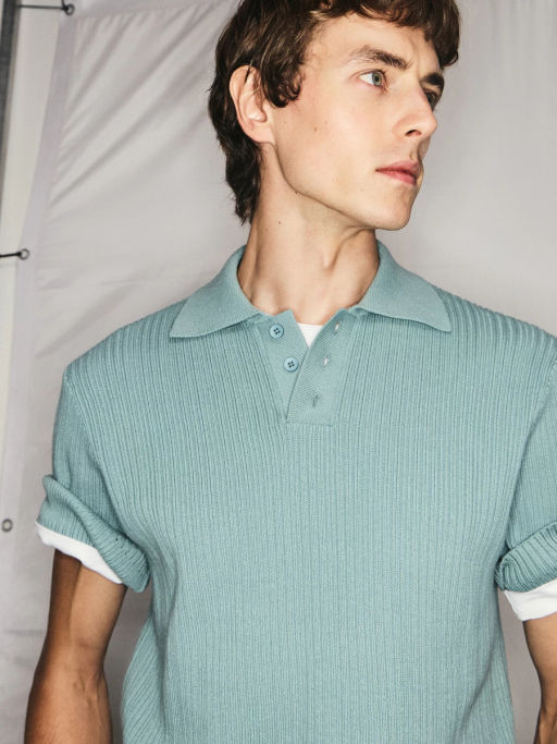 Джемпер поло фактурной вязки / Zarina фото 3