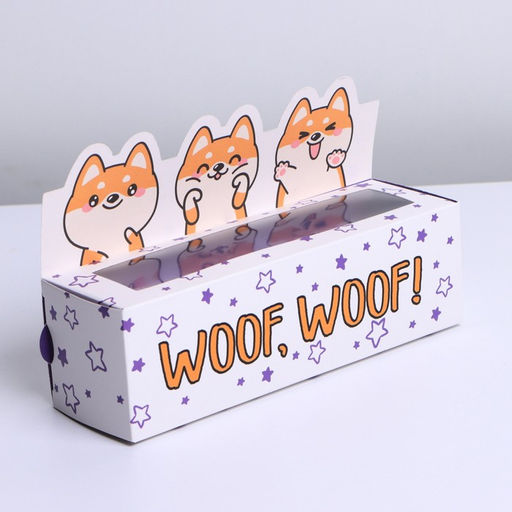 Цена за 5 шт. Коробка для макарун кондитерская, упаковка, «WOOF», 18×5.5×5.5 см