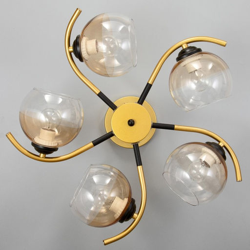 Люстра «Мерлия» 5хЕ27 40 Вт черно-золотой 60×60×27 см BayerLux