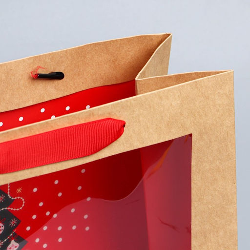 Пакет крафтовый с пластиковым окном Новогодняя ёлка, 24 х 20 х 11см - Дарите счастье фото 13