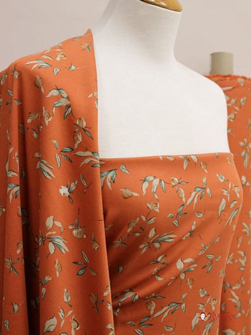 БРАК(цена снижена) Плательная вискоза Грета цв.оранжево-терракотовый, ш.1.48м, вискоза-100% - Купава фото 4