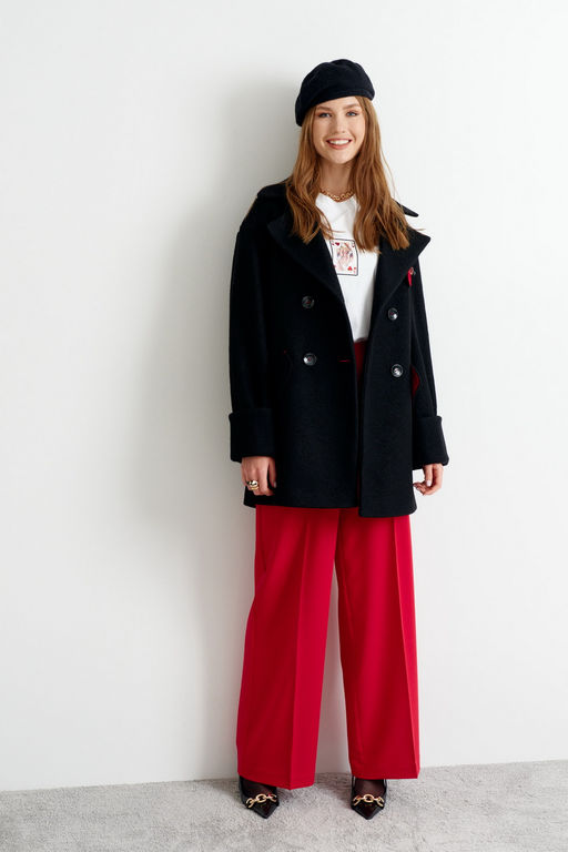 Укороченное пальто прямого силуэта Nelli (Цвет: Черный) - Morozov Amavie фото 2