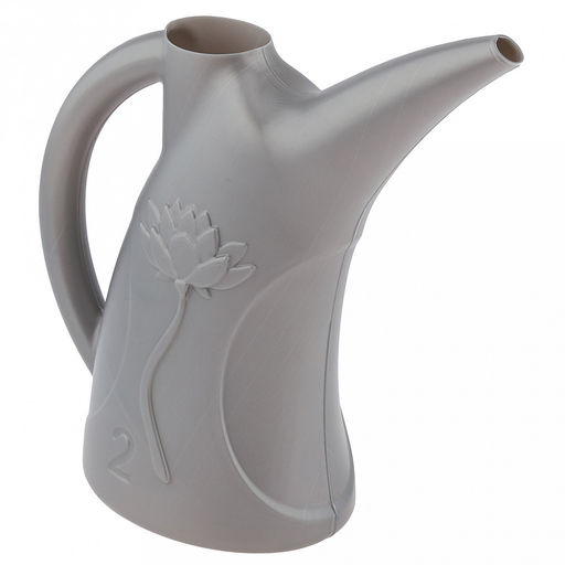 Лейка для комнатных растений пластмассовая 2л "Лотос", 27,5х11,5х29см, пищевой полиэтилен, серый (Россия)