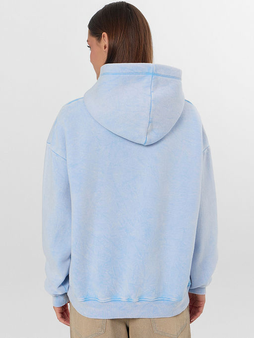 Теплое худи женское голубое с надписью Snegurochka - Mark formelle фото 4