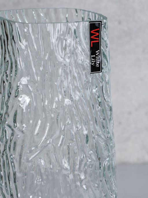 Ваза для цветов 20 см с ЛОГО прозрачная / WRD-138 /уп 24/ без и/уп745973 - ГалеонТрейд фото 5