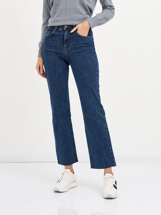 женские брюки клеш в синем цвете - Glenfield фото 2