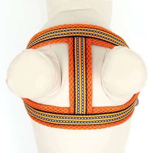 Шлейка супермягкая со светоотражающей прошивкой, размер М, обхват 32-63 см, оранжевая - Пижон фото 6