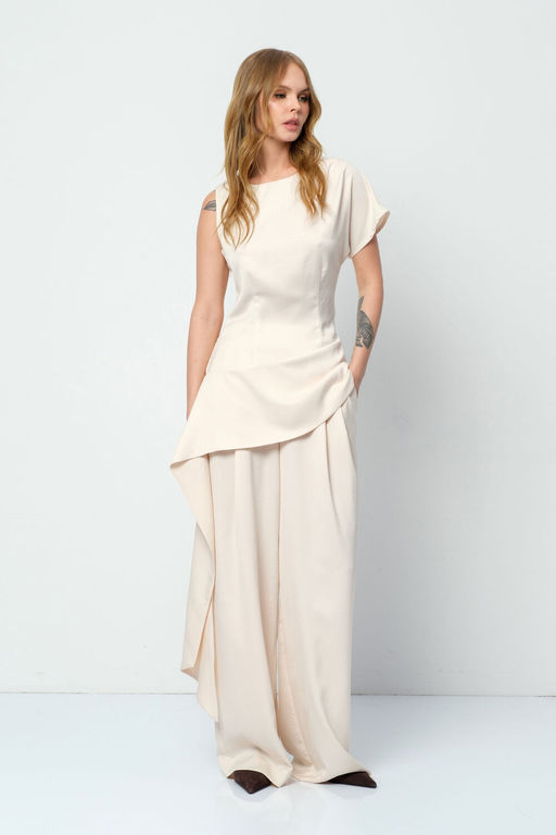 Блуза Pirs 5817 светло-бежевый  фото 4