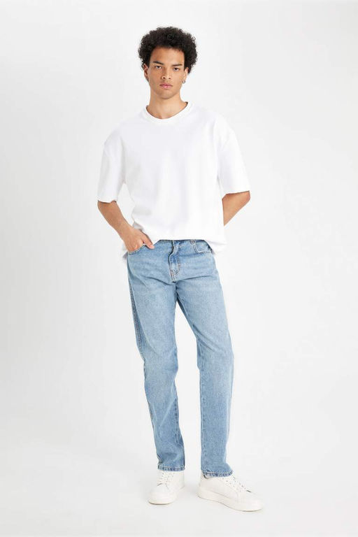 Straight Fit Normal Kal?p Normal Bel Boru Paca Jean Pantolon - Defacto фото 3