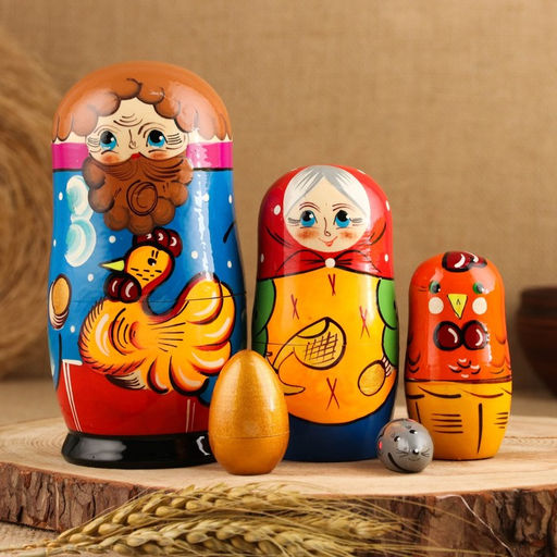 Матрёшка дерево «Курочка Ряба», сюжетная, 5 кукольная, 13.5 - 15 см, МИКС