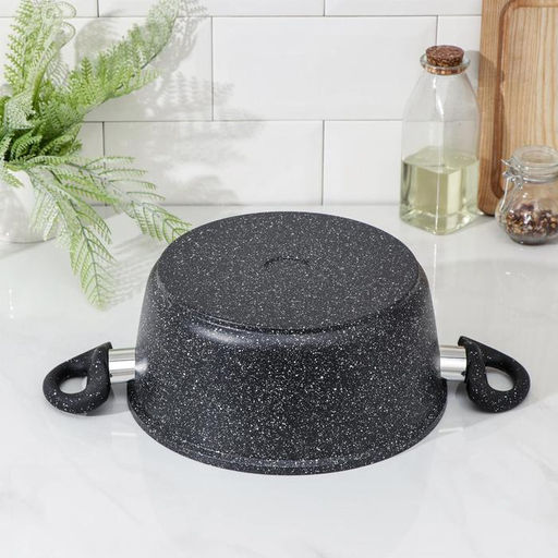 Кастрюля Доляна «Элит», 4 л, d=26 см, h=11 см, антипригарное покрытие, литой алюминий, чёрная