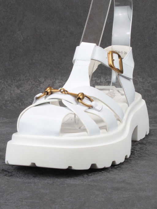 08-PEAG54-1 WHITE Босоножки женские (натуральная кожа) - Фабричный китай фото 8