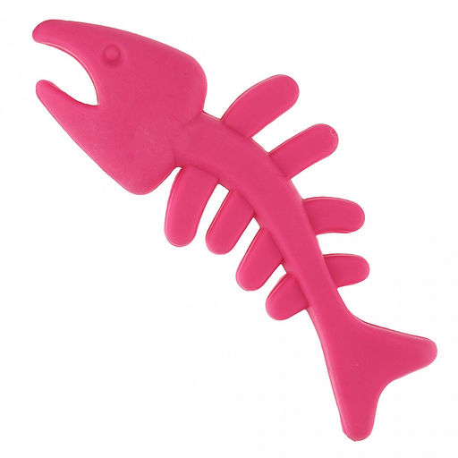 Игрушка для собаки Рыбья кость 12,5х5х1,5см, полипропилен, цвета микс (ярко-оранжевый, розовый, синий), Пэт тойс (Pet toys) (Китай)  фото 3