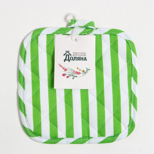 Прихватка Доляна цвет зелёный 17х17 см, 100% п/э  фото 4