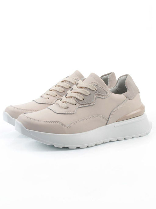 03-YJ428-1 BEIGE Кроссовки женские (натуральная кожа) - Фабричный китай фото 2