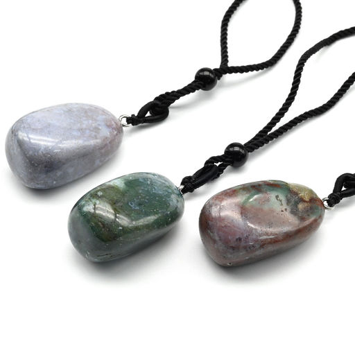 Кулон из яшмы галтовка на шнурке 18*30мм, 62см