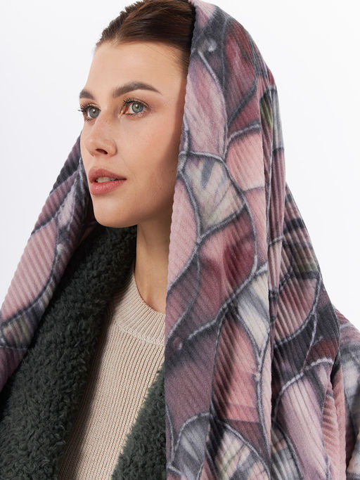 Большой, мягкий, тонкий и очень нежный двусторонний палантин с рисунком - Tantino фото 3