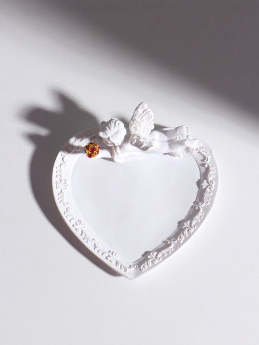 Подставка для колец, мелочей Белоснежный ангел с красным шаром, подсвечник, 3?8.6?8.2 см, МИКС