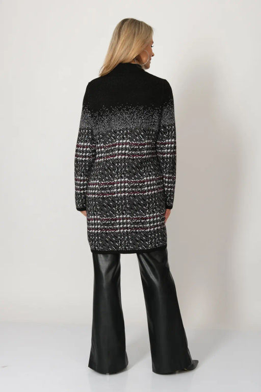 Кардиган В 1742 ст/черно-ягодный