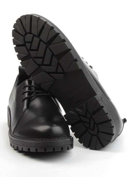 03-DYL76-1 BLACK Полуботинки женские (натуральная кожа)