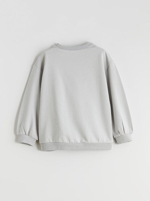 Bask?l? Erkek Bebek Sweatshirt