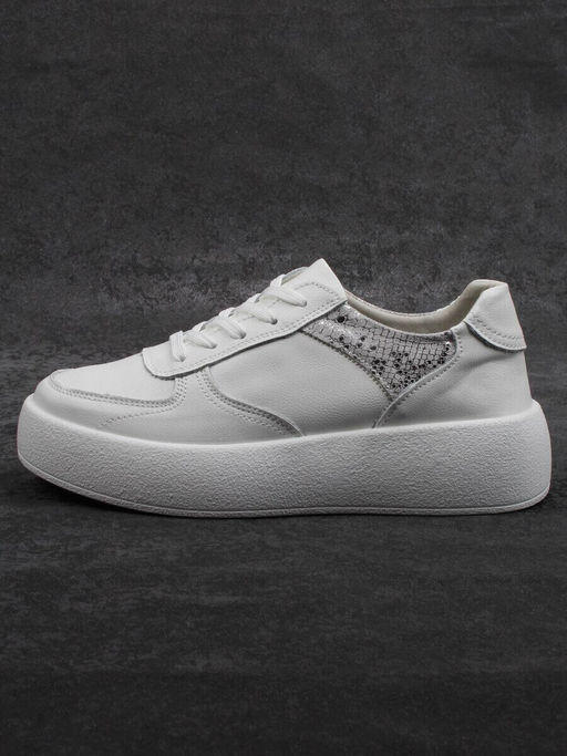 03-C140-9 WHITE Полуботинки спортивные женские (натуральная кожа)