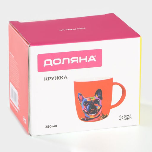 Кружка Доляна «Собачка», 350 мл, фарфор
