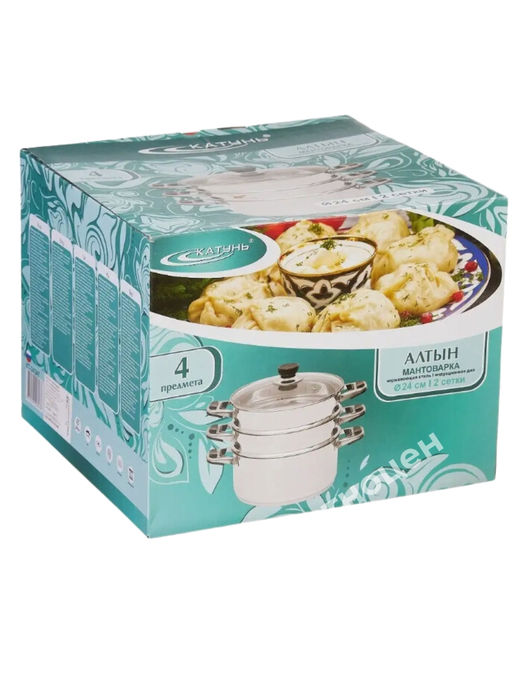 Мантоварка 24см 3- секции (АЛТЫН) КТ-243АТ индукц. дно