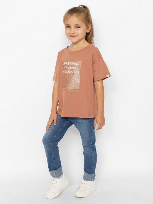 CRB wear/CWJG 63712-33-390 Футболка для девочки,коричневый/Ex.Cherubino  фото 3