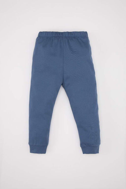 Пижамный комплект из чесаного хлопка с длинными рукавами и принтом для маленьких мальчиков - Defacto фото 2