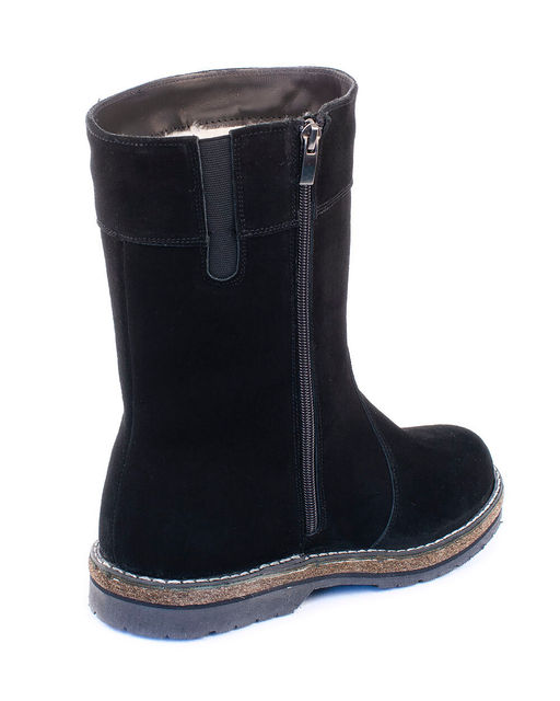 Полусапоги женские на войлочной подошве., Замша, овчина, войлок, лепесток