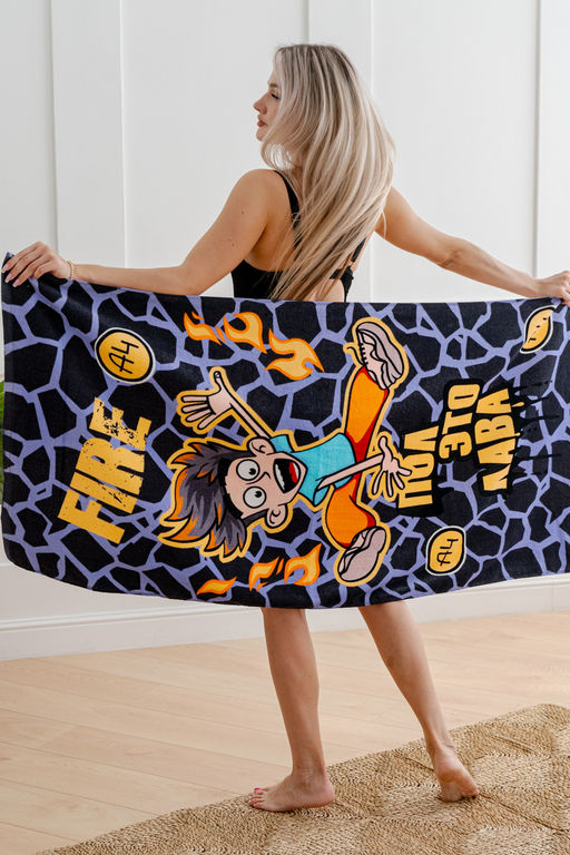 Полотенце пляжное  махровое 70*140, 100 % хлопок, А4 Лава - Протекс фото 2