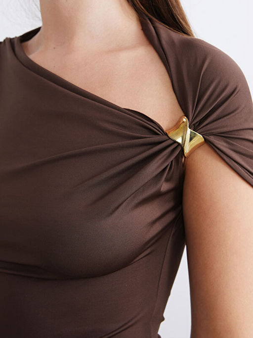 Tek Omuz B?zg?l? Bluz