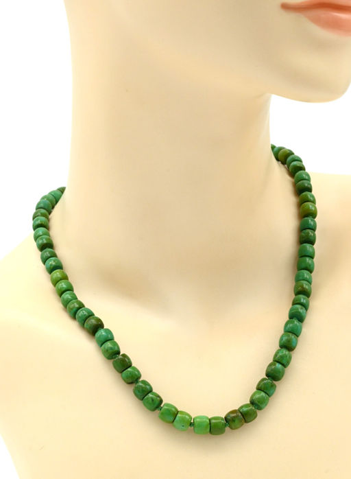 Бусы из бирюзы имитация бочонок 8*6мм, 47см