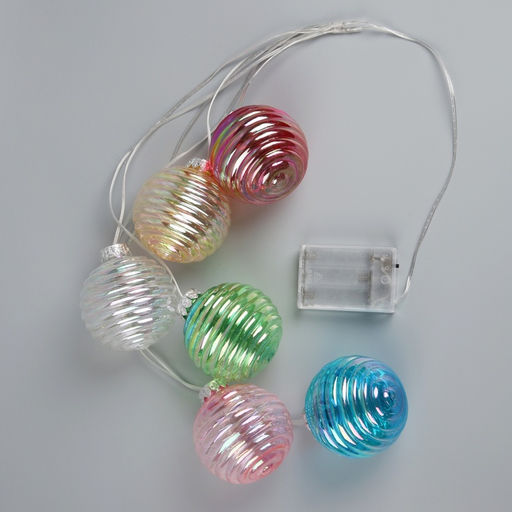 Гирлянда Нить-гроздь 60 см, нить прозрачная, Красочные шары, 30 LED, 4.5 В, батарейки ААх3 (нет в комплекте), свечение тёплое белое - Luazon lighting фото 5