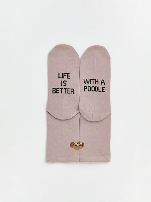 K?pek Bask?l? Kad?n Soket ?orap 3l?