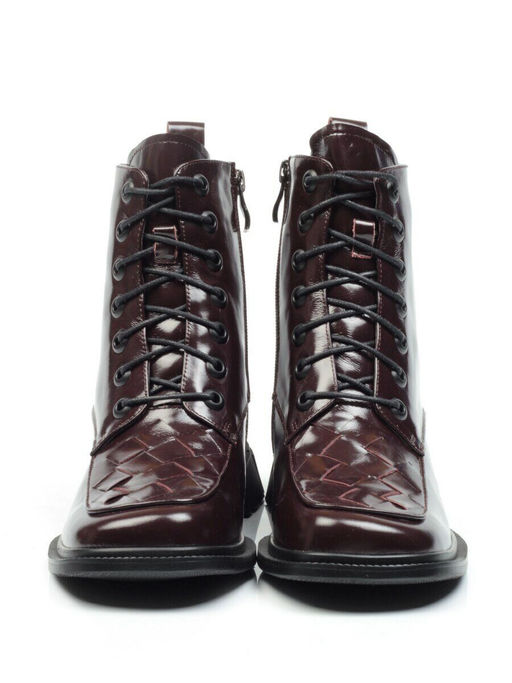 01-CYY11-2 DARK RED Ботинки демисезонные женские (натуральная кожа, байка)